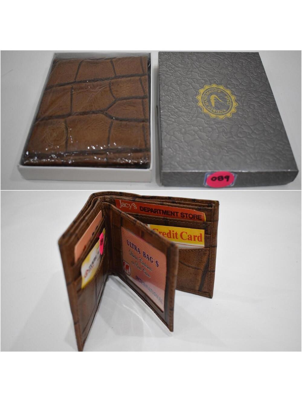 Andrue Handmade Italian Leather Crocodile Pressed Men Male Bifold Wallet 89
